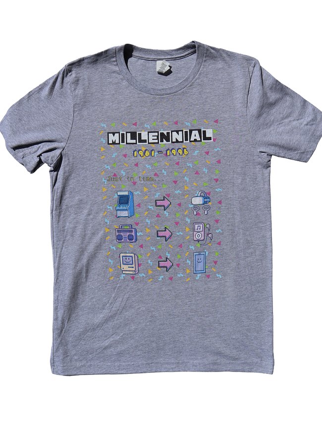 Millennial Tech Evolution Retro Pixel