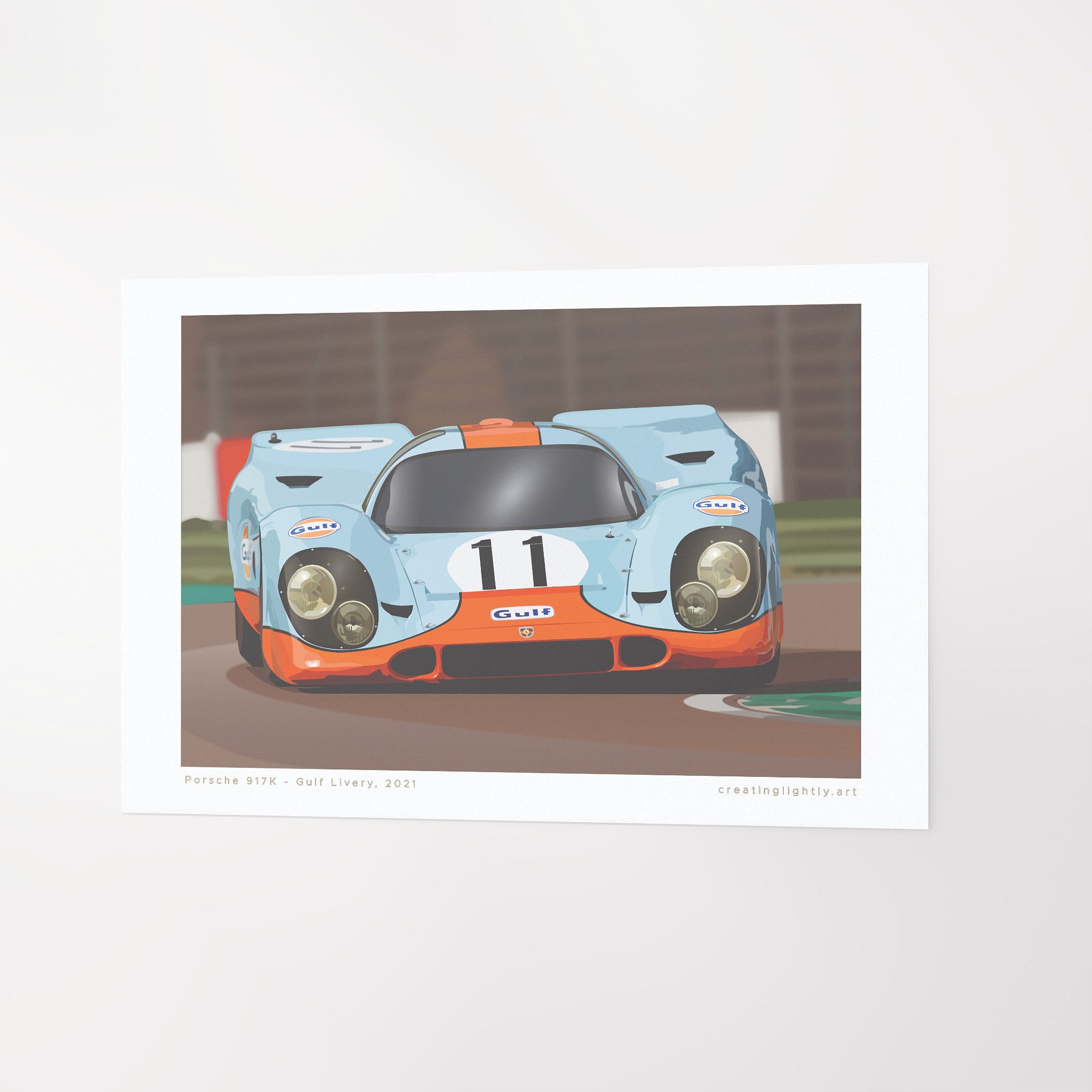 "Porsche 917K - Gulf Livery" Original Artwork Print product image (3)