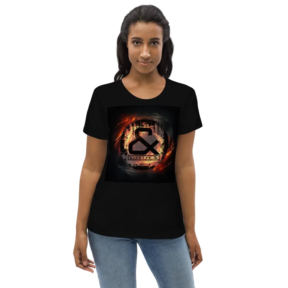 Lizette & badge logo on fire womens tee (EU only) product image (4)