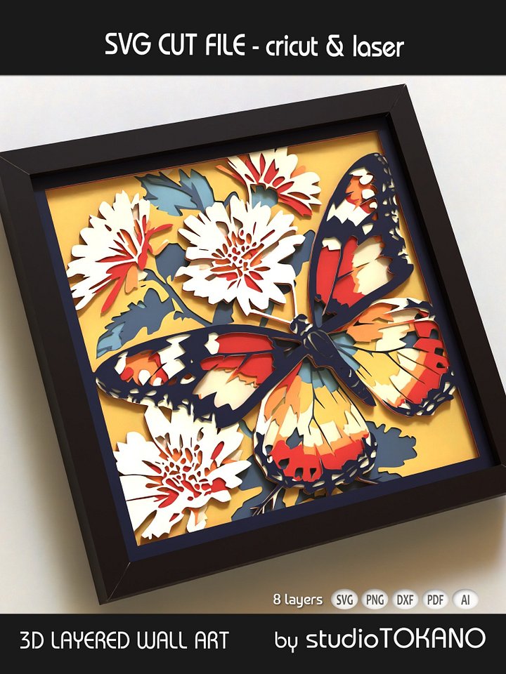 Butterfly Shadow box SVG product image (2)