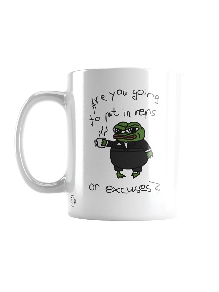 Reps Or Excuses Mug – Funny Gym Frog Coffee Mug | 11oz Workout Motivation Gift product image (1)