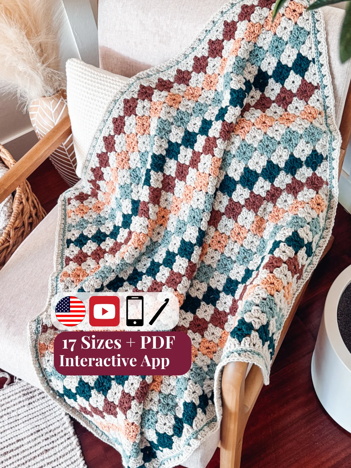 Colorful Hues Crochet Blanket Pattern product image (1)