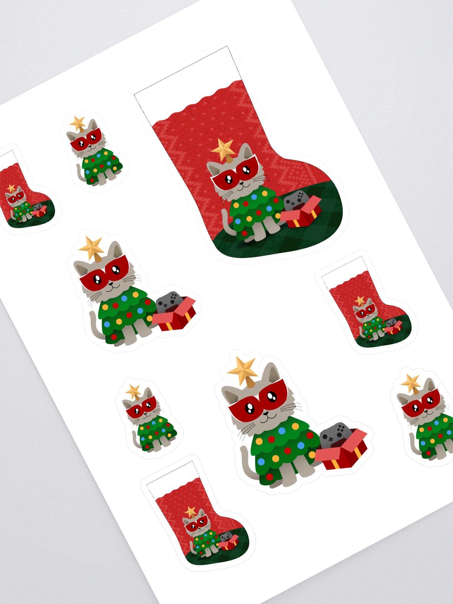 Festive Cat Christmas Sticker Sheet product image (1)