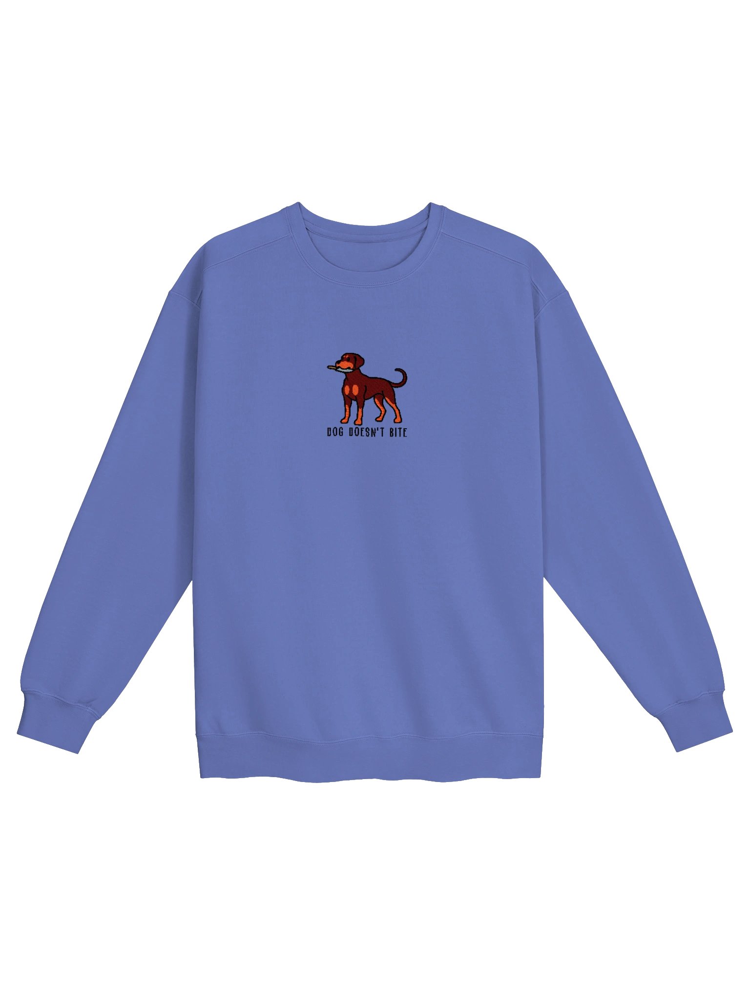 Dog Doesn't Bite Funny Chibi-Style Embroidered Premium Sweatshirt for Doberman Pinscher(Red & Tan) Owners product image (9)