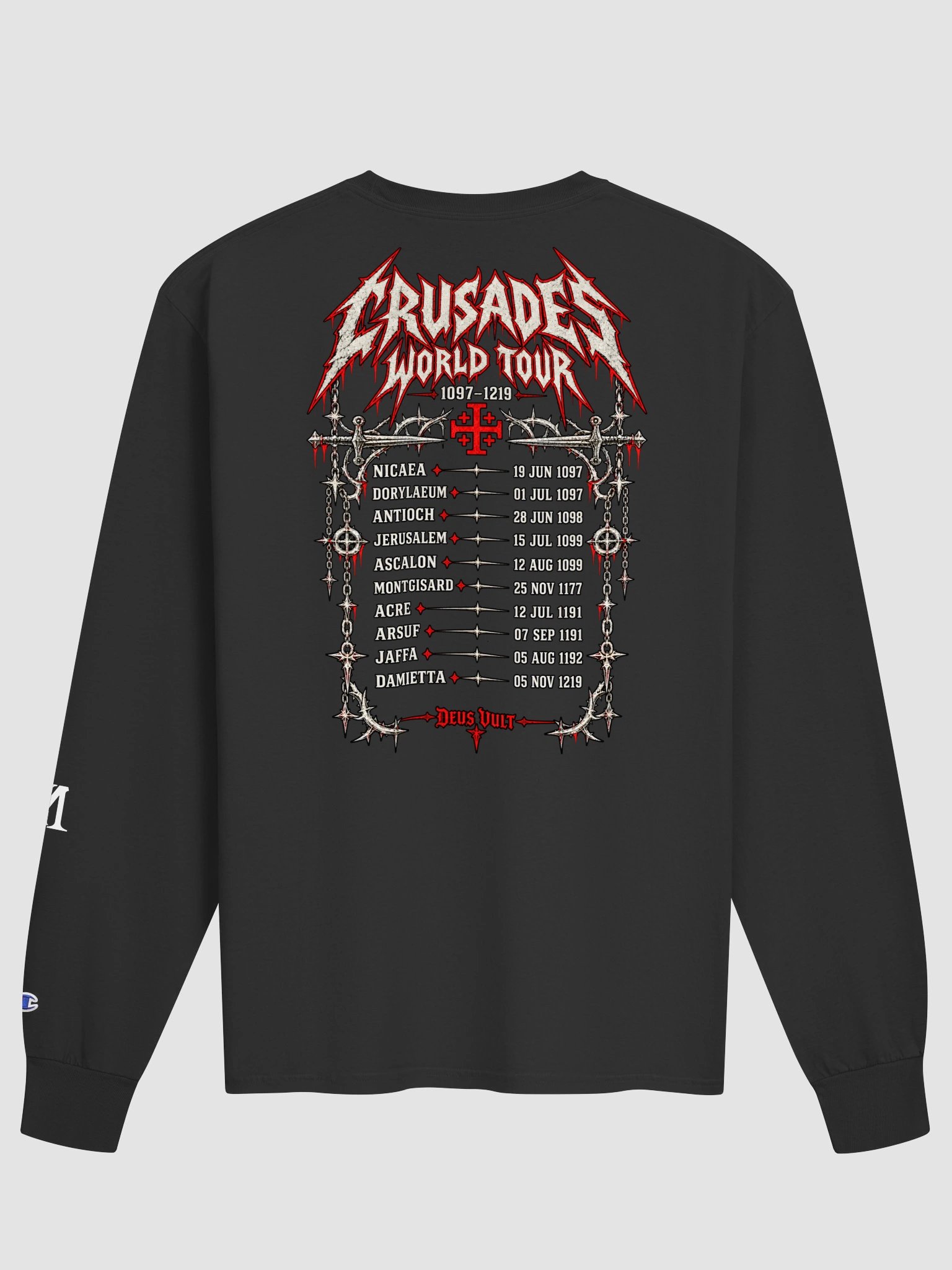 Deus Vult Gothic Crest Long Sleeve product image (2)
