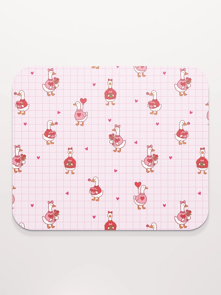 Pink Coquette Valentine Goose Mouse Mat- 8.7'' x 7.1'' product image (2)
