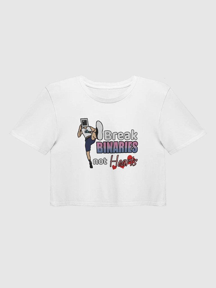 Break Binaries Not Hearts Crop Top (Bisexual) product image (4)