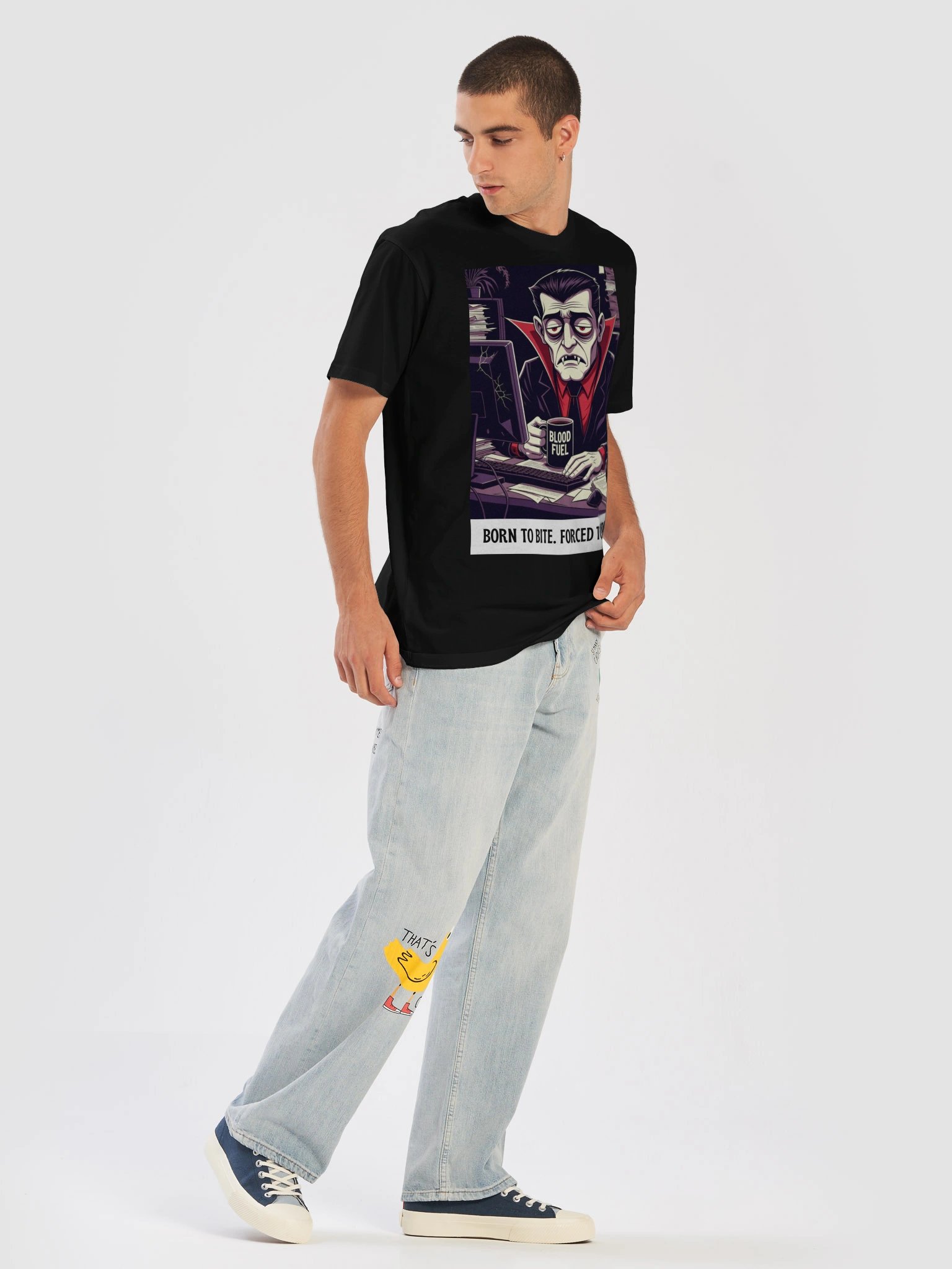 Blood Fueled Corporate Vampire Shirt – Gothic Streetwear Apparel product image (5)