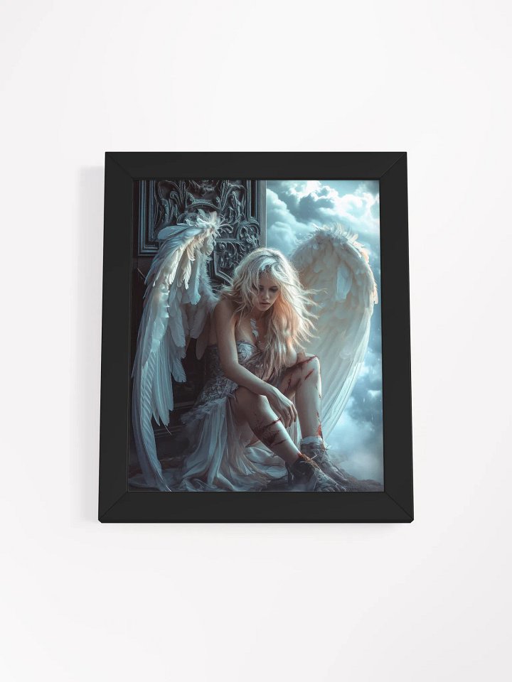 Sad angel in heaven - Framed High Quality Matte Poster product image (1)