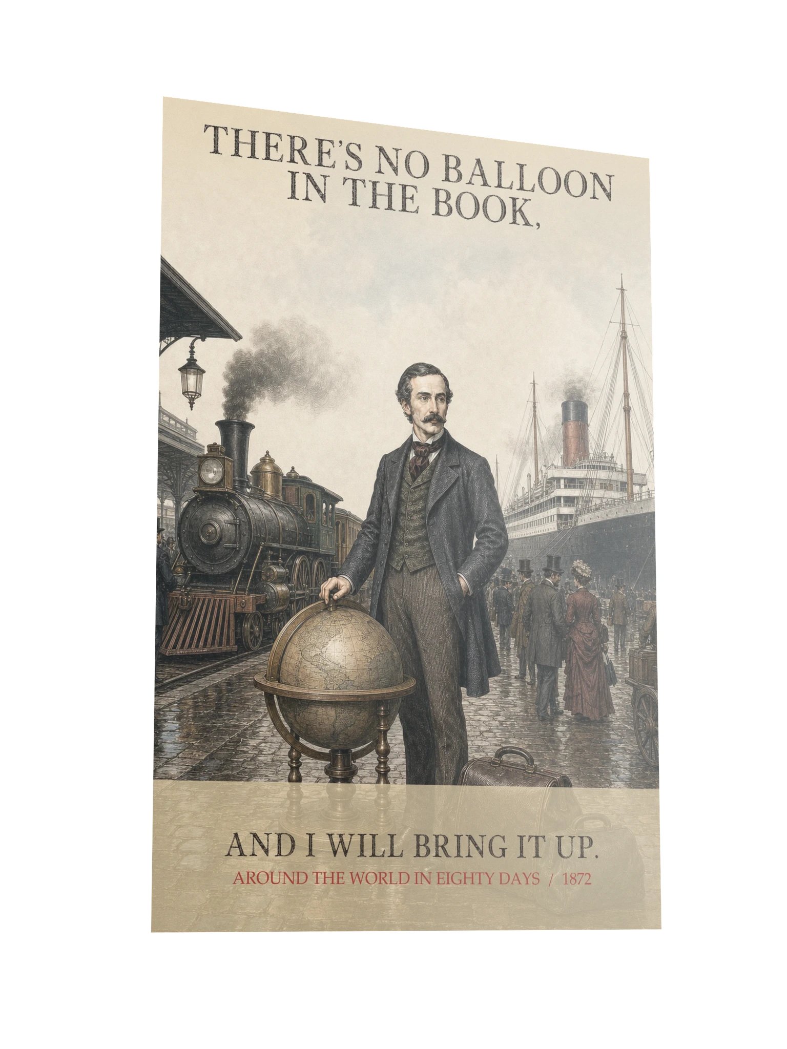 There S No Balloon Book Will Bring -- Around the World in Eighty Days Art Print product image (10)