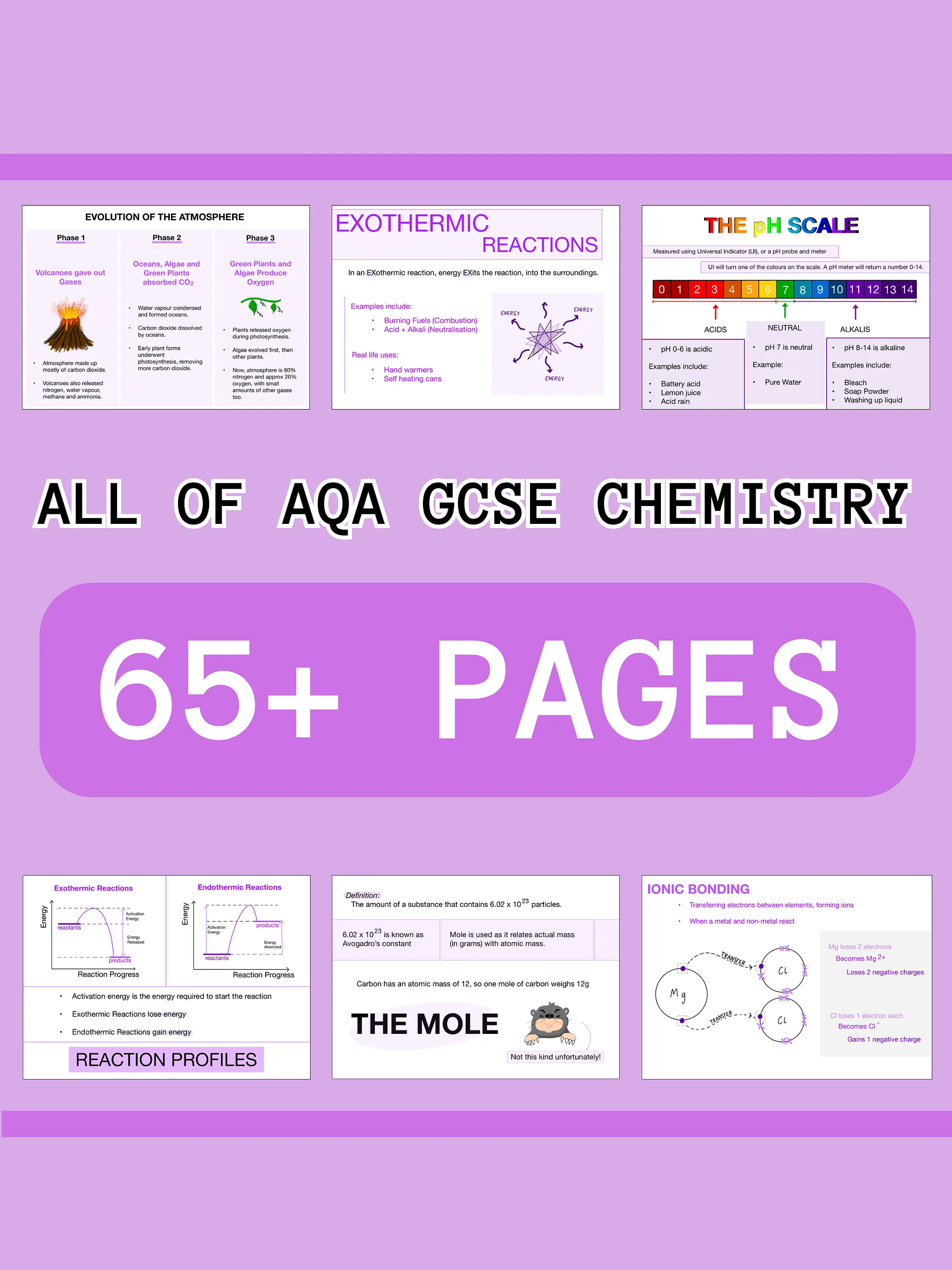 The WHOLE of AQA GCSE Chemistry Revision Notes (65+ Pages) | Revision Made Easy product image (1)