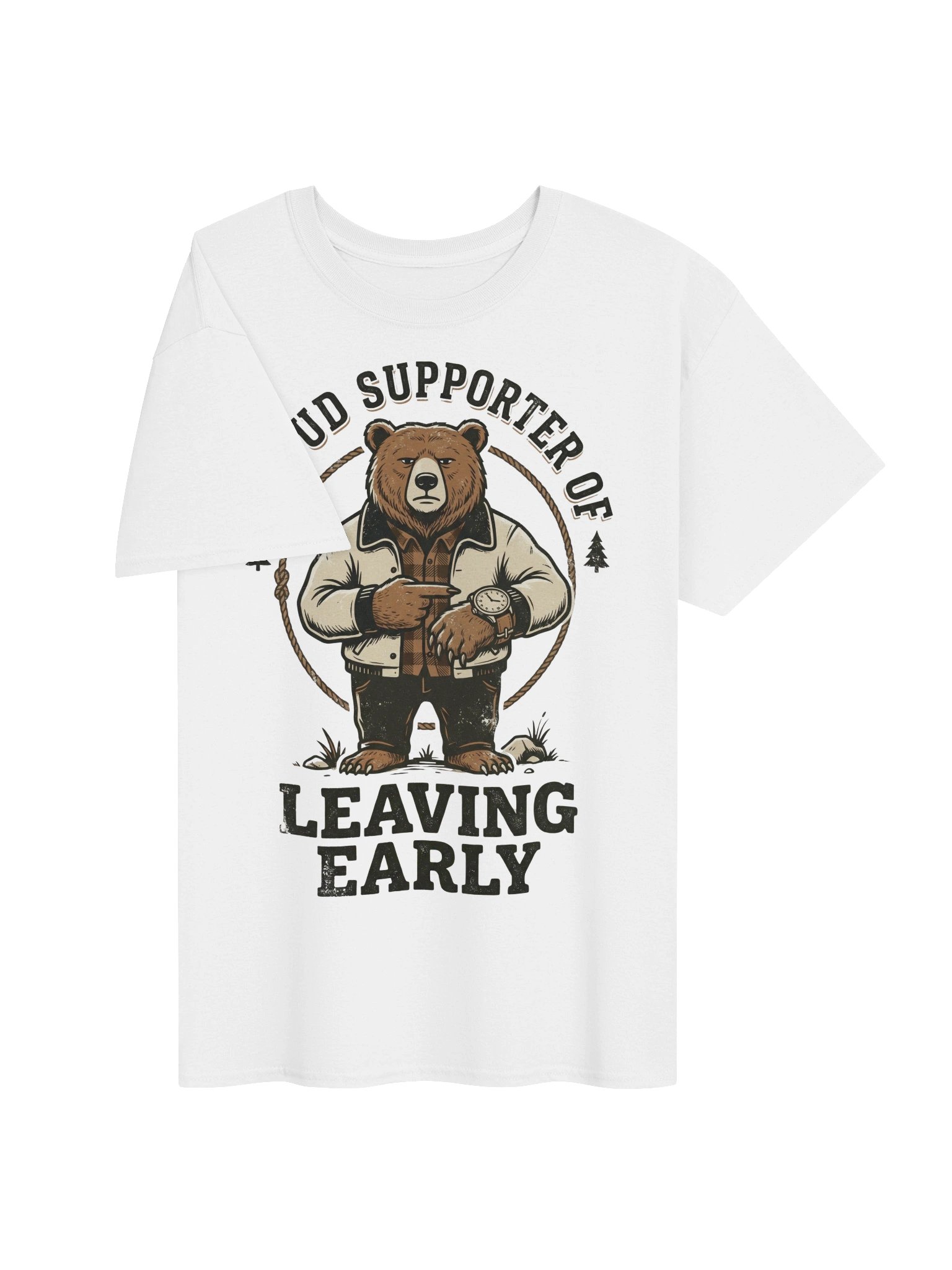 Funny Introvert Bear "Proud Supporter of Leaving Early" T-Shirt product image (3)