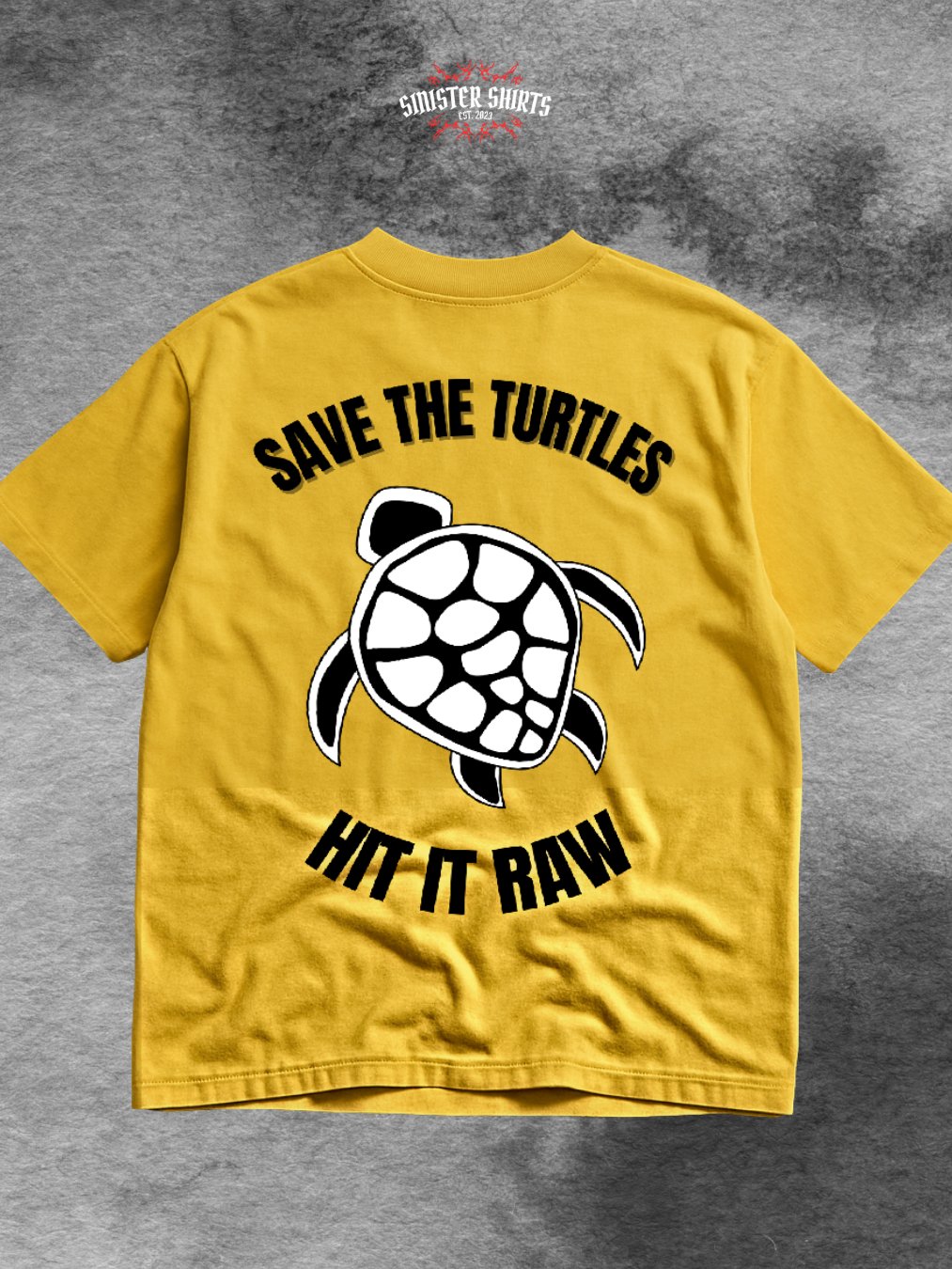 Save The Turtles Hit It Raw Shirt (Back Printed) product image (1)