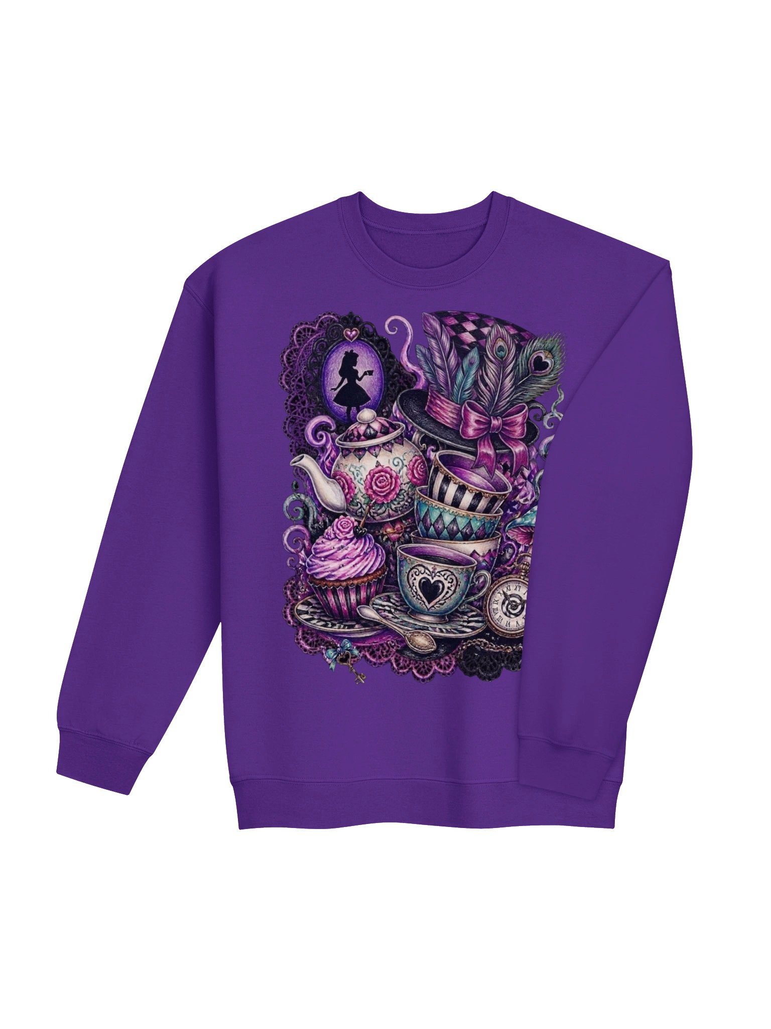 Mad Tea Party Sweatshirt, Alice in Wonderland Collage Crewneck product image (17)