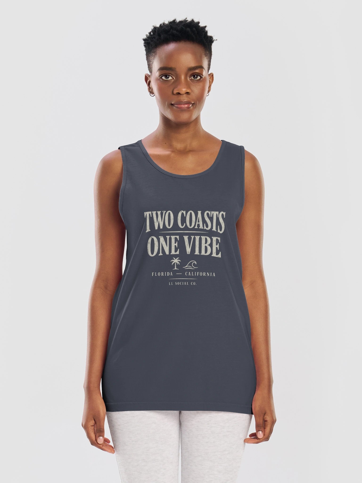 LL Social Co. Two Coasts One Vibe Tank — Florida to California - Ivory product image (7)