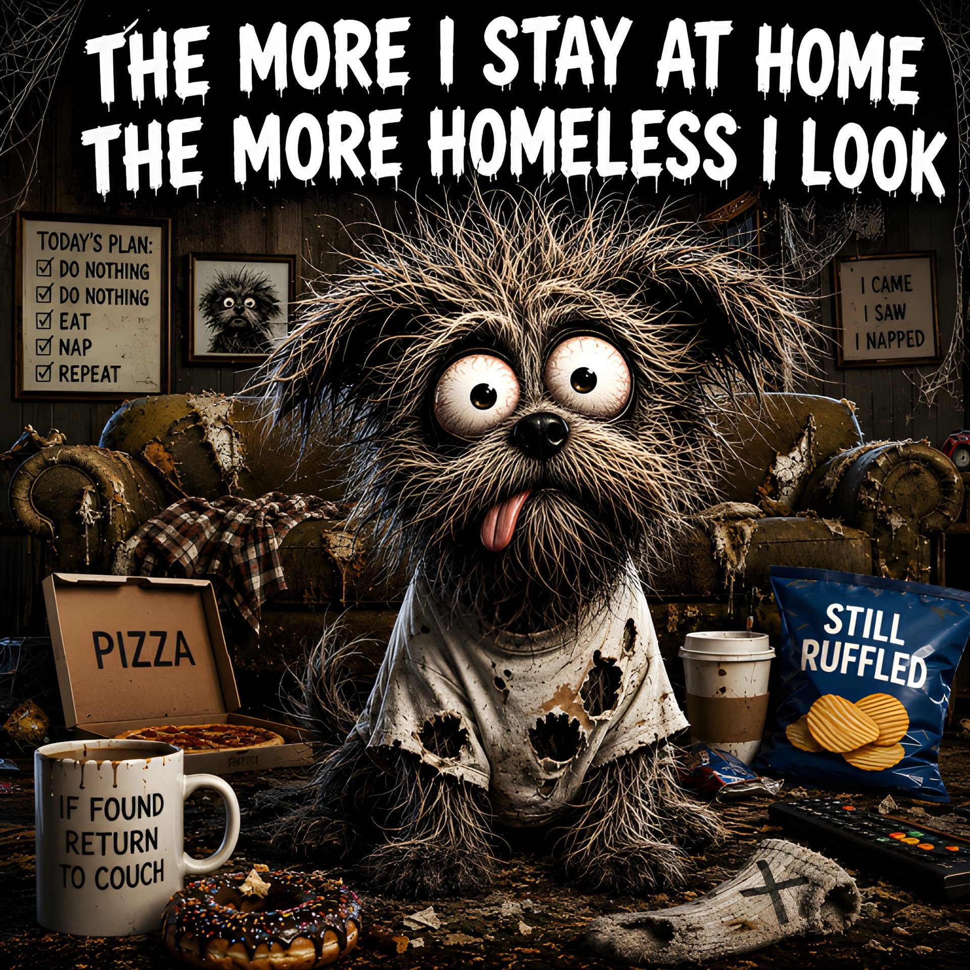 The More I Stay At Home Messy Dog Poster Mug Gift For WFH Co Workers Teens Dog Lovers Introverts product image (2)