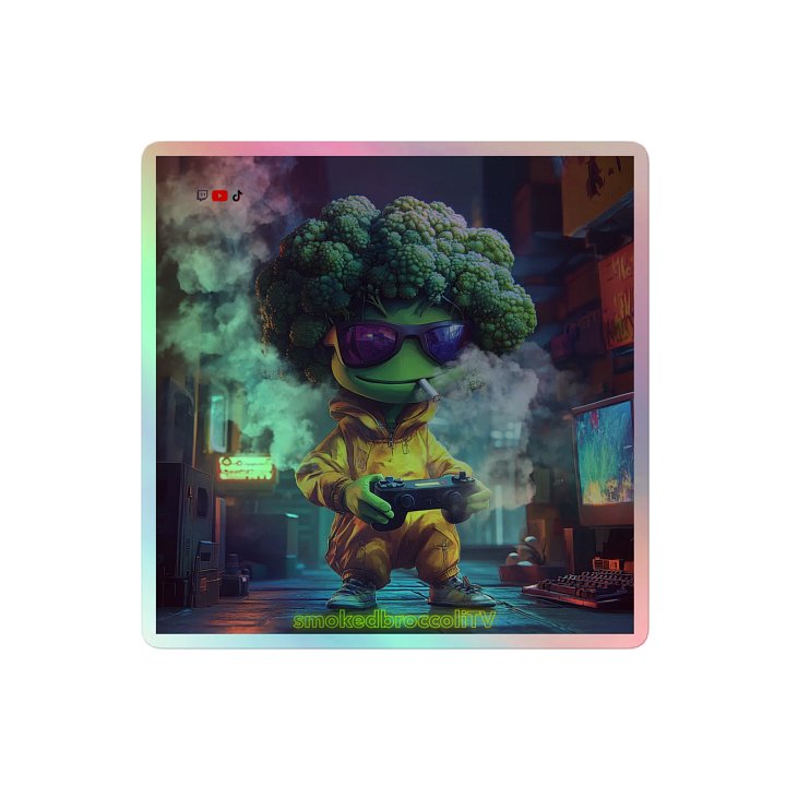 holographic OG brocc stickers product image (2)