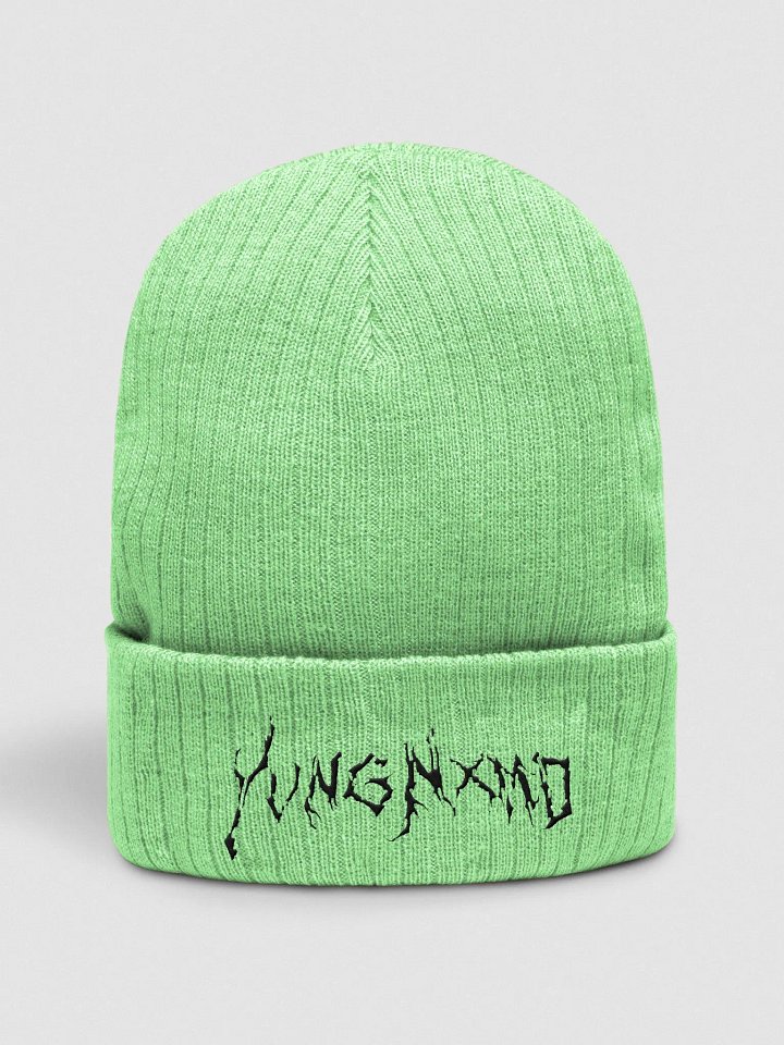 YvngNxmd Black Script Logo Beanie product image (1)