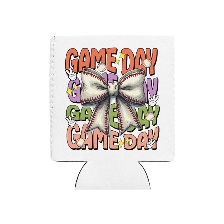 Game Day Bow Baseball Delight Coozie Can Cooler product image (1)