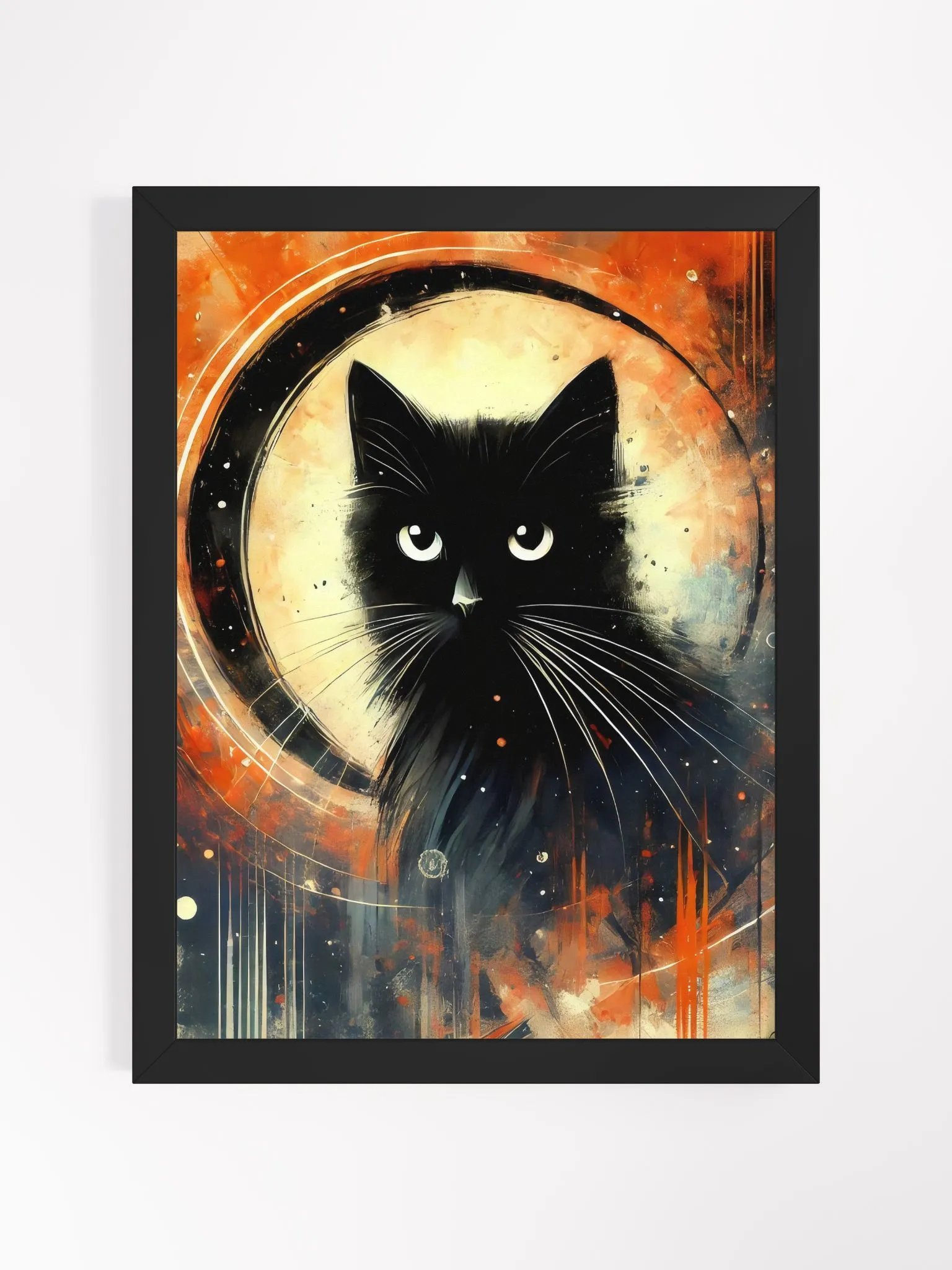 Abstract Black Cat Portrait - Wall Art product image (1)