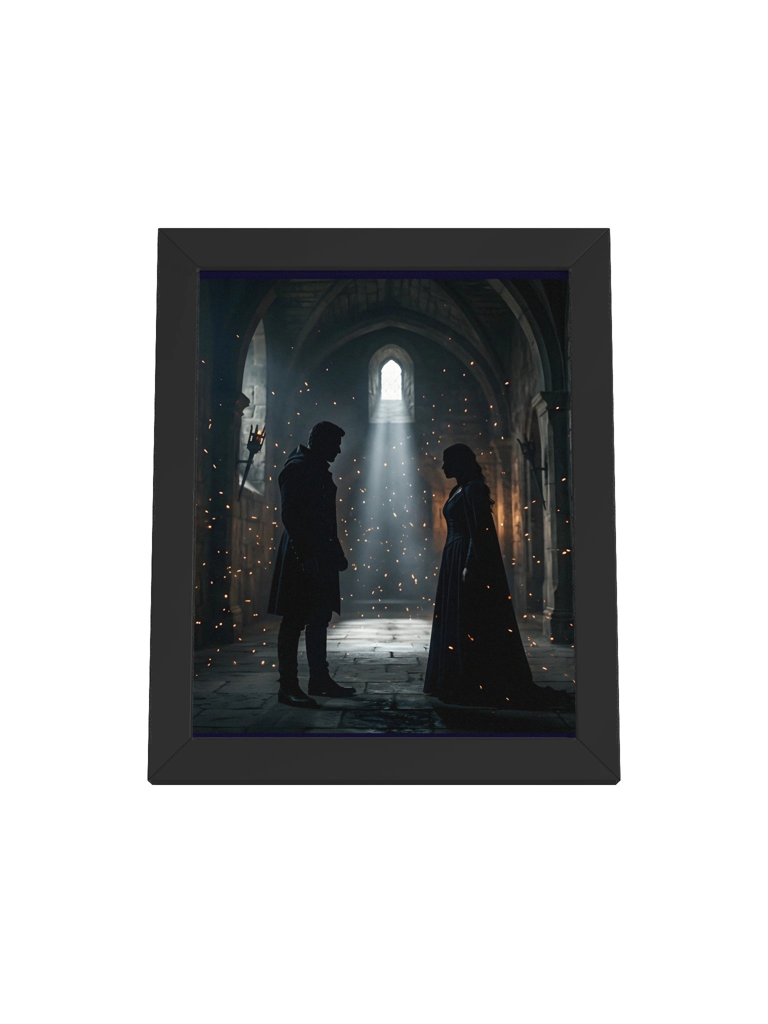 Meeting in the Shadows - Romantasy Silhouette Wall Art product image (1)