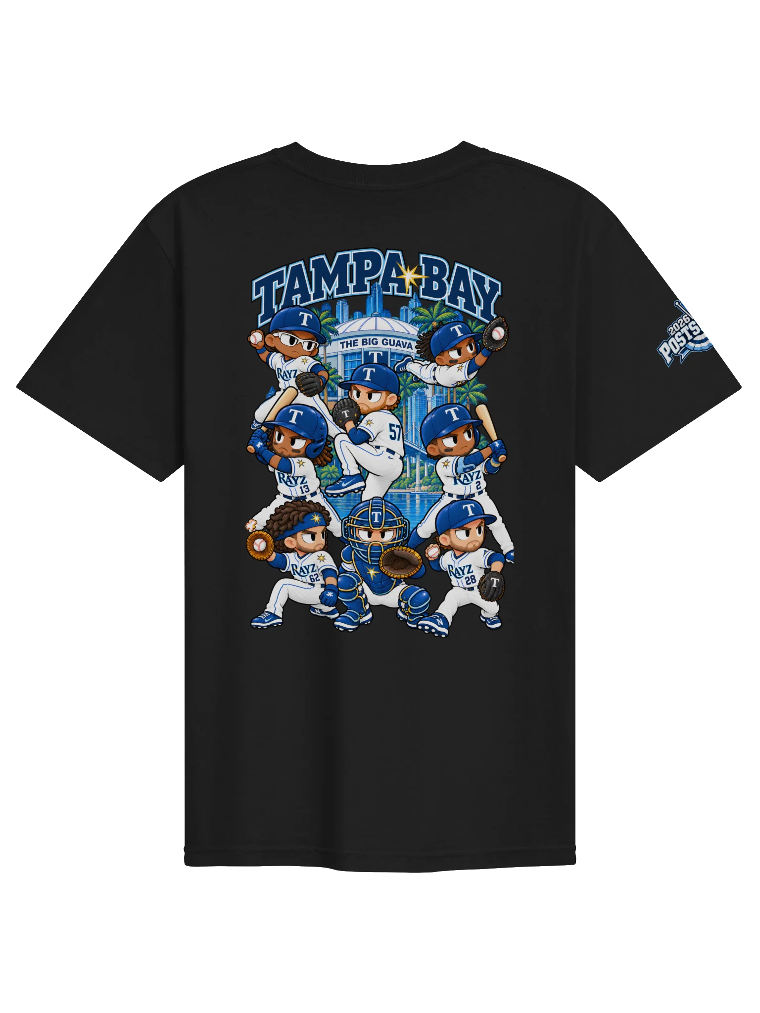 Tampa Bay Baseball 2026 "Postseason" Animated Player Back Print T-Shirt product image (2)