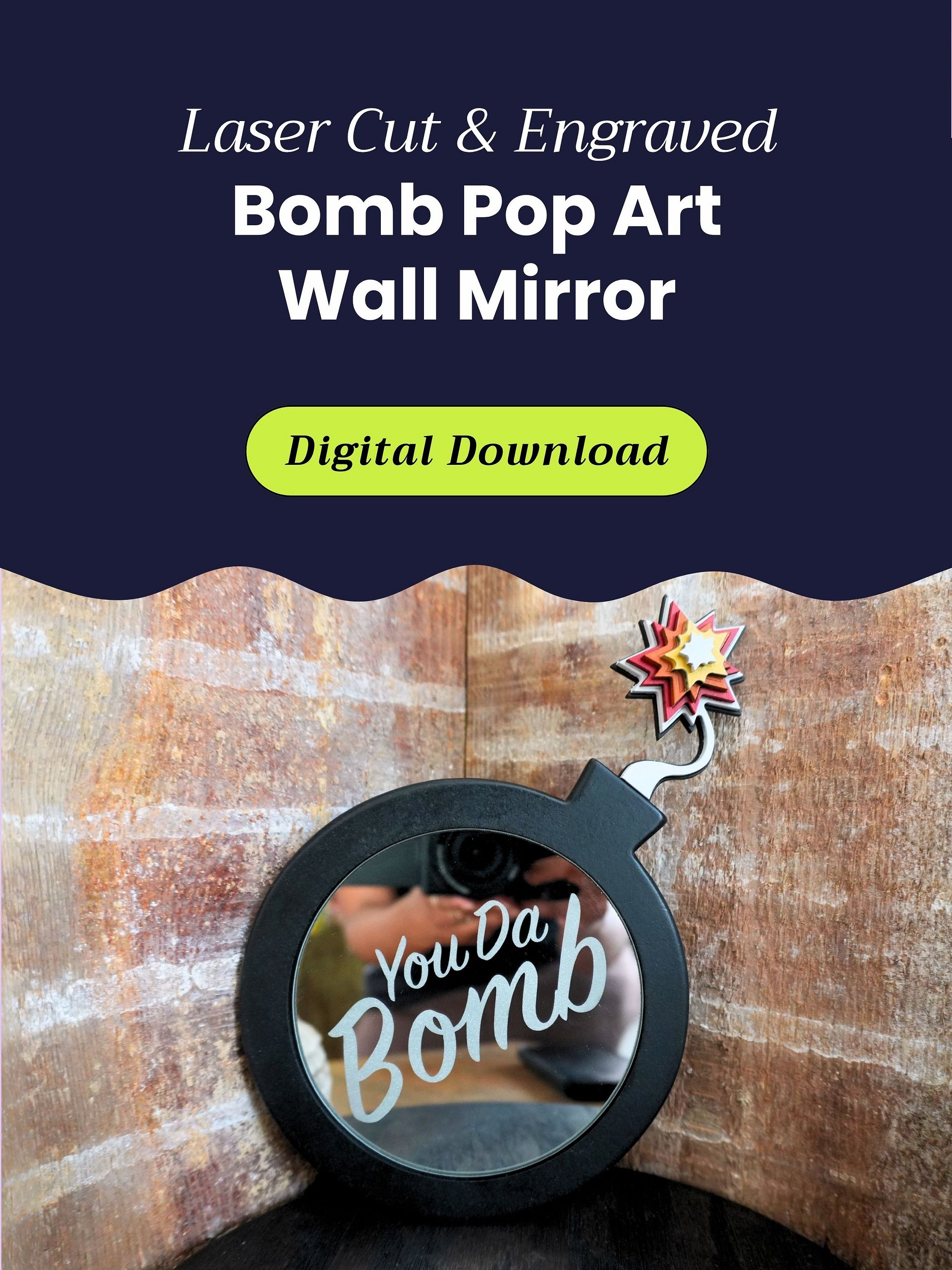 DIY Laser Engraved Mirror Wall Art | Design File + Guide product image (1)
