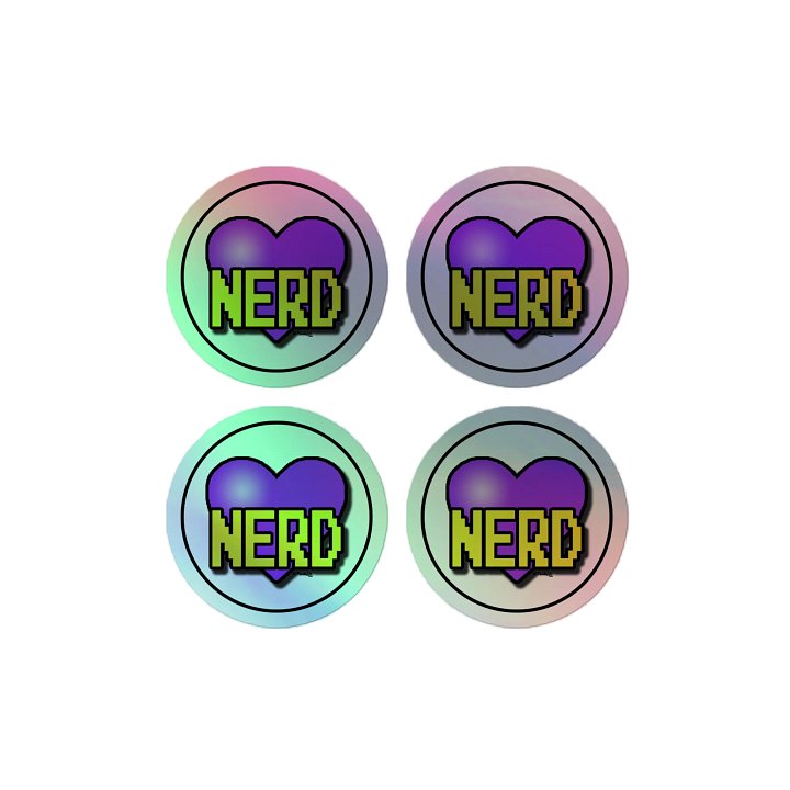 Nerd Heart holographic stickers product image (2)