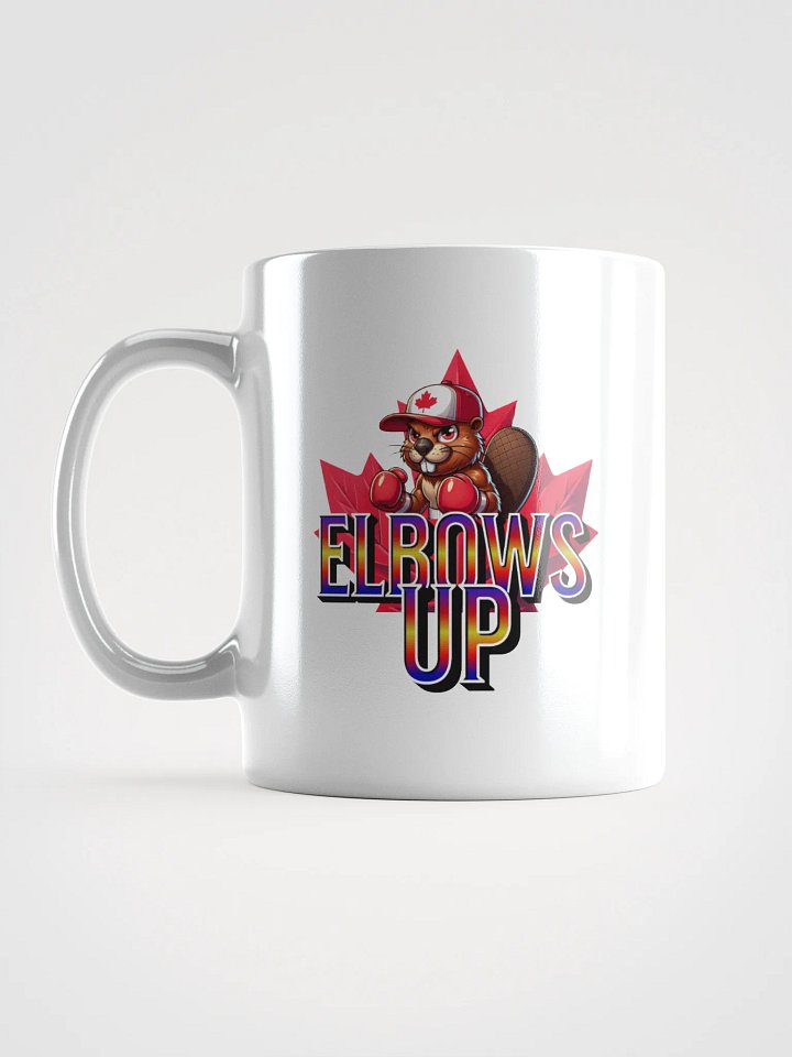 Elbows Up Maple Leaf Beaver Boxing Mug product image (1)