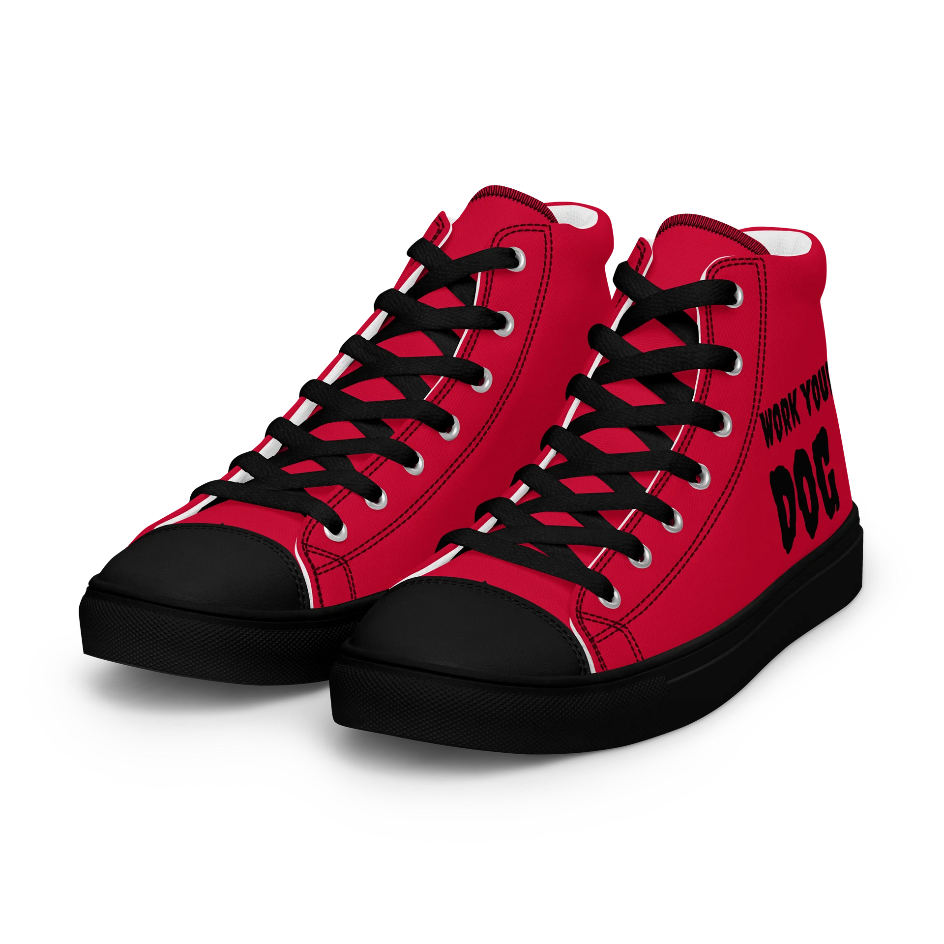 WORK YOUR DOG — Retro Graphic Women's High-Top Sneakers product image (6)
