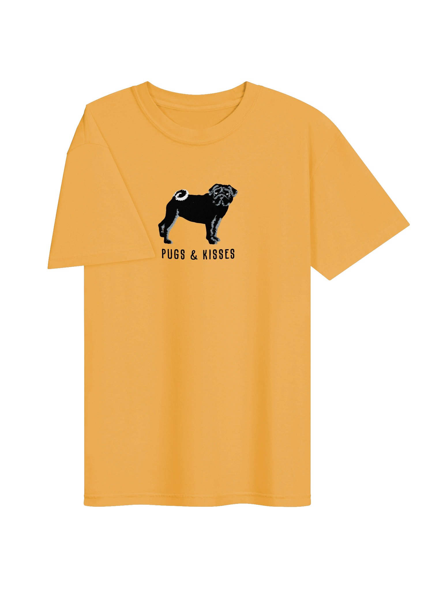 Pugs and Kisses T-Shirt(Embroidered) of a Pug(Black) product image (27)