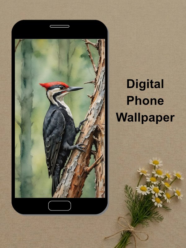 Pileated Woodpecker Phone Wallpaper product image (1)