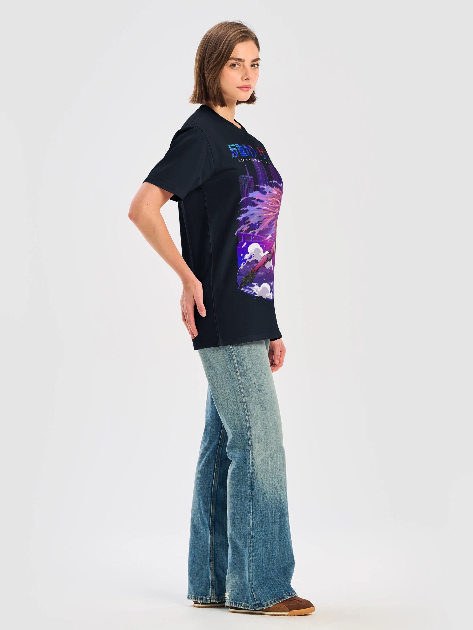 Neon Drift Relaxed Fit T-Shirt | Cyberpunk Anime Skater Streetwear Tee product image (5)