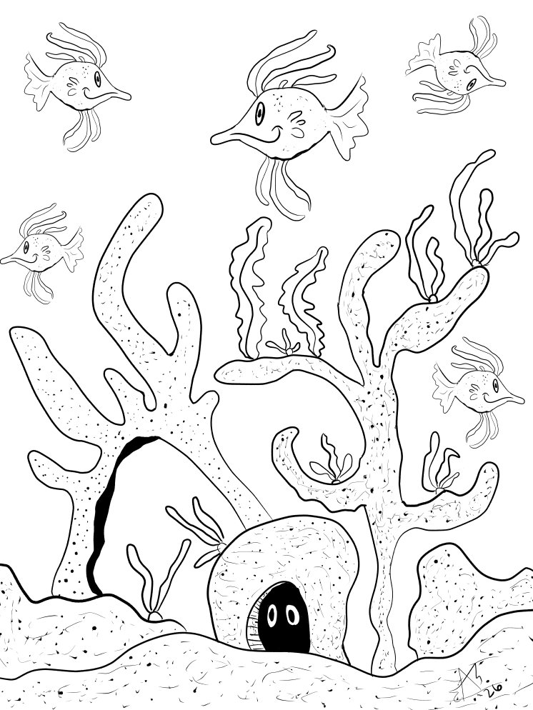 TSStechAngel's World - Coral Caves Coloring Page product image (1)