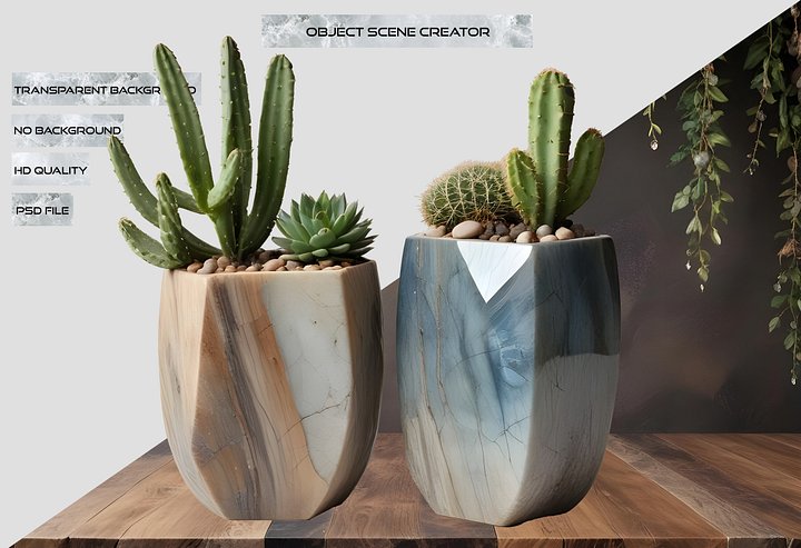 Celestial Grace – Twin Desert Gem Planters PNG product image (2)