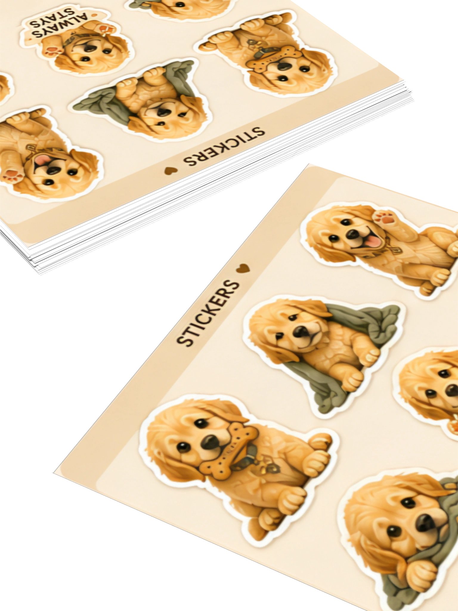 Biscuit Cute Golden Retriever Puppy Kiss Cut Stickers product image (4)