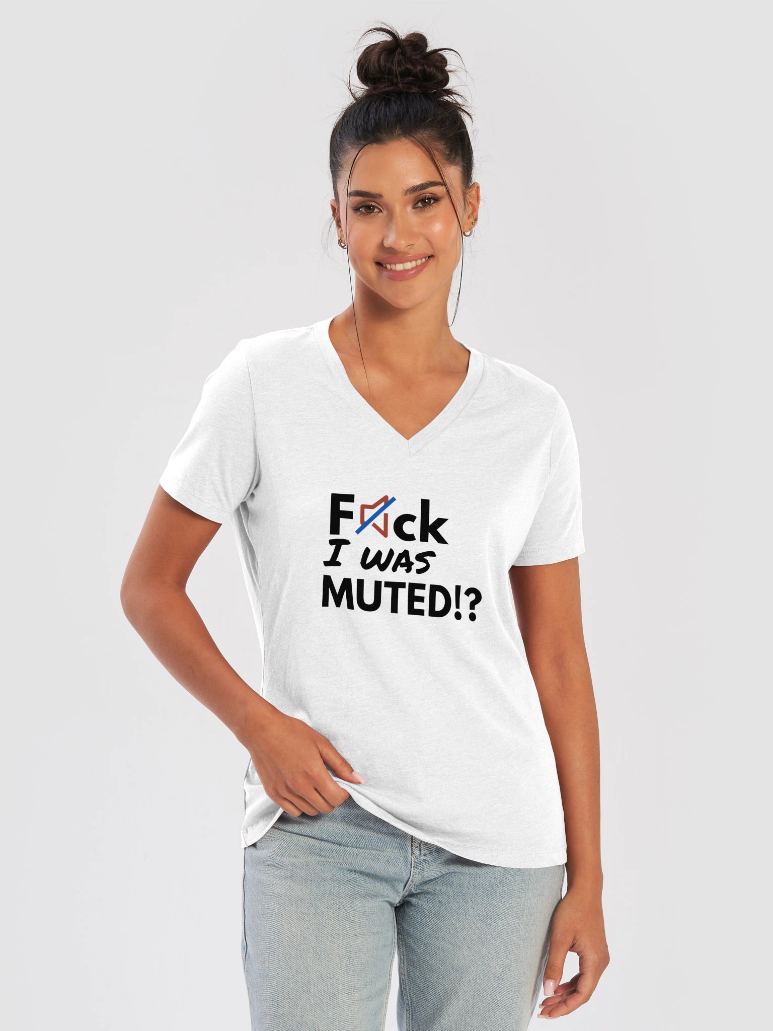 F*ck, I was muted | Bella+Canvas Women's Relaxed V-Neck T-Shirt product image (9)