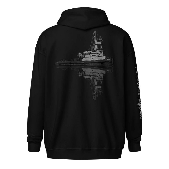 Tug Hudson & Reflection – Maritime Heritage | Twin Anchor Apparel Fog Harbor Line product image (1)