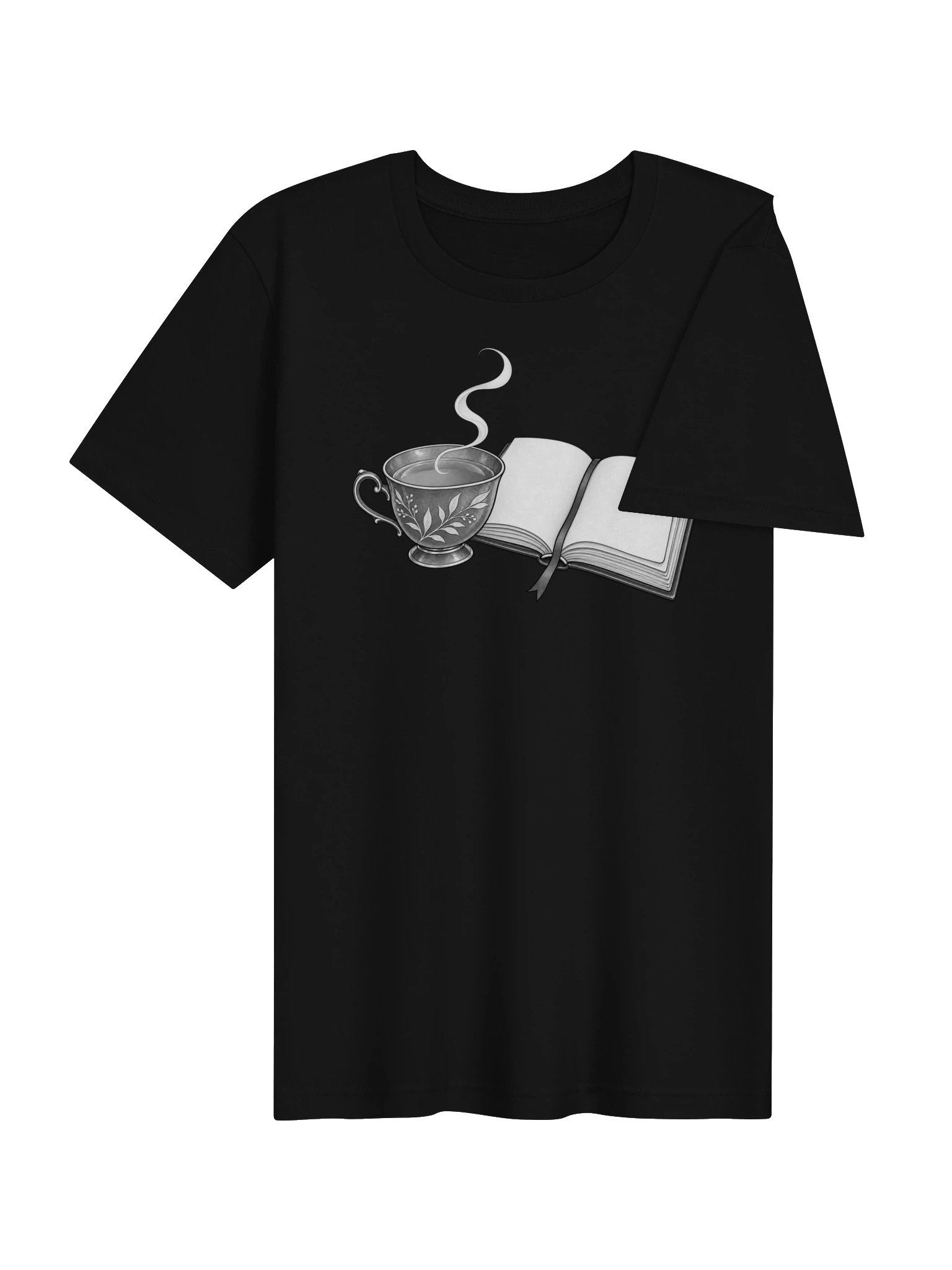 Tea and Pages Black and White T-Shirt product image (3)