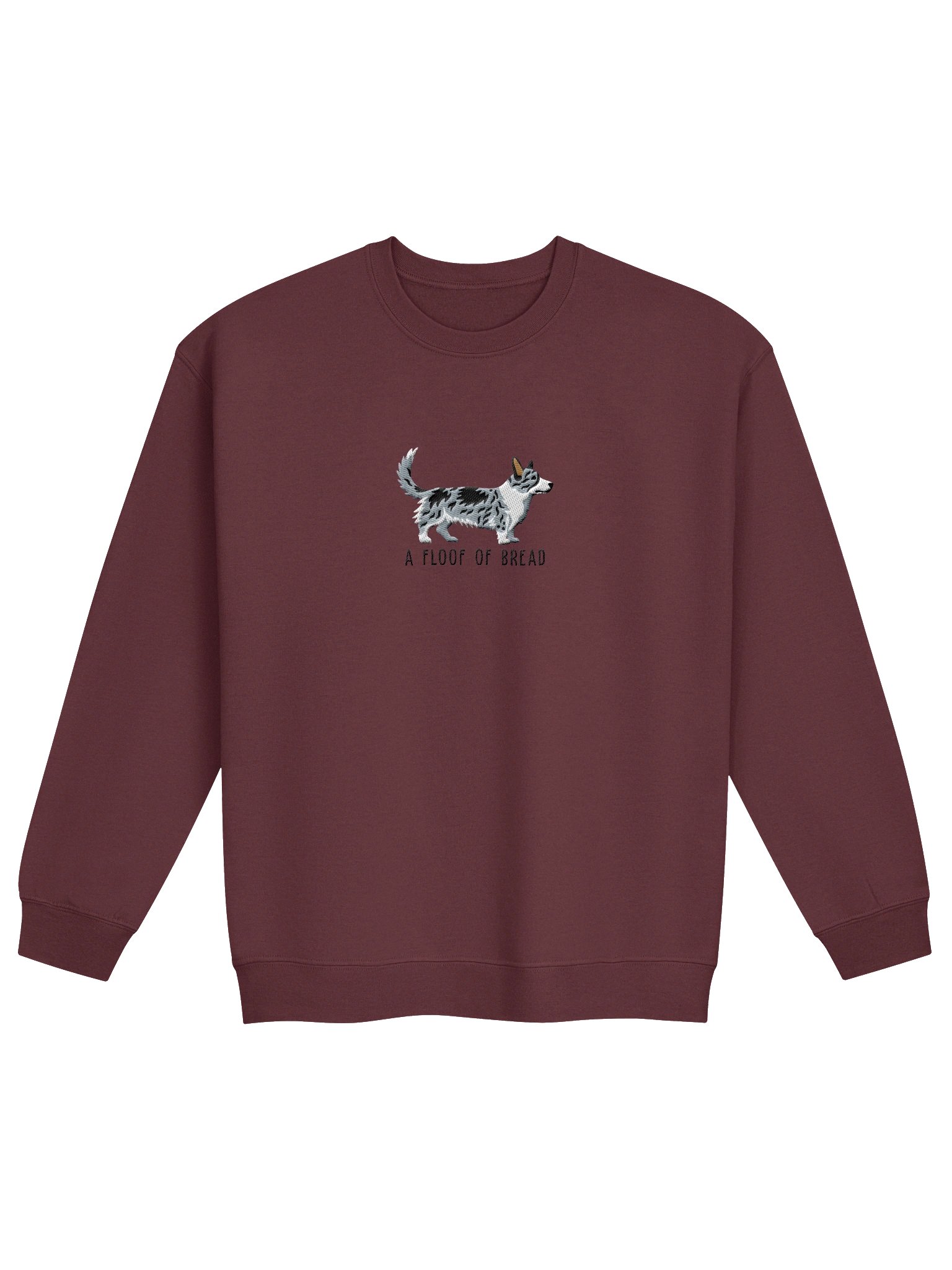 A Floof of Bread Sweatshirt (Embroidered) of a Cardigan Welsh Corgi(Blue Merle) product image (4)