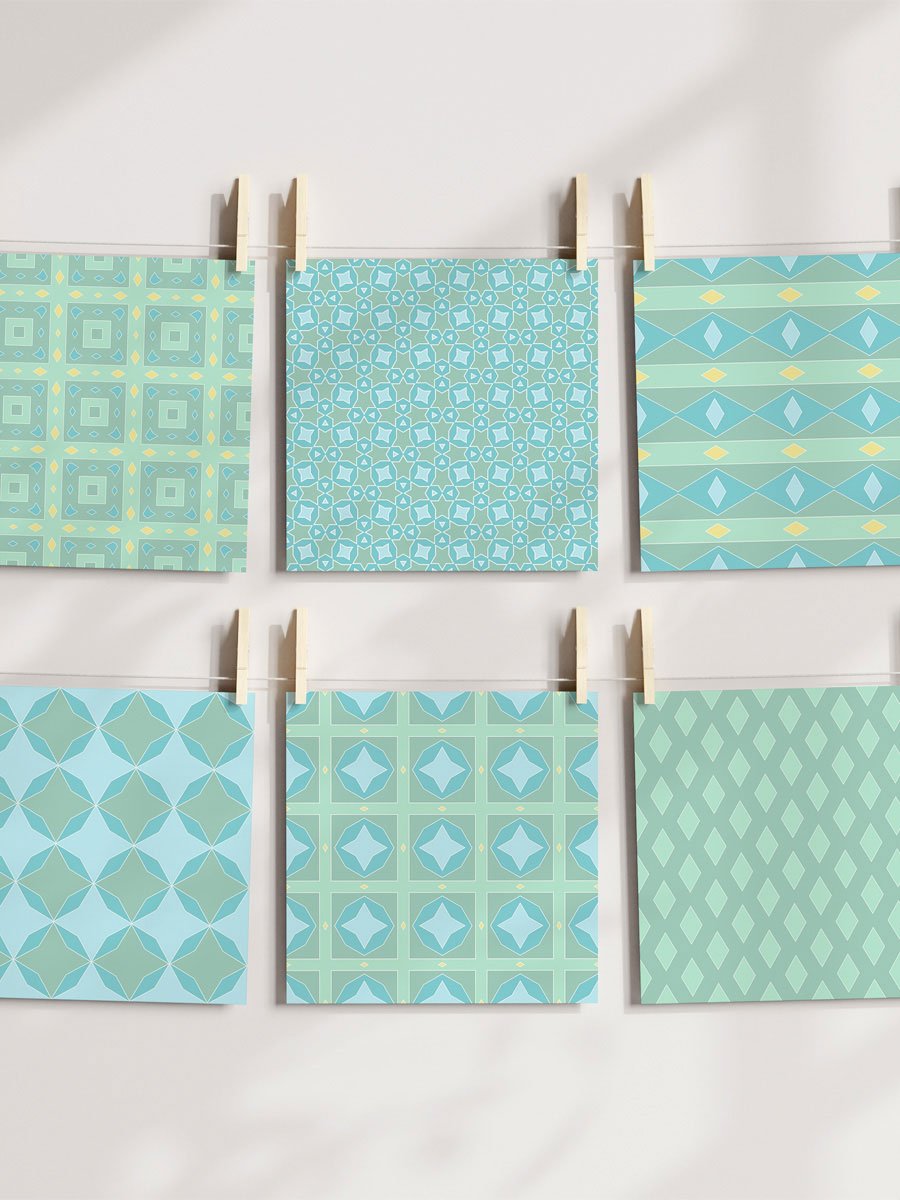 Abstract Pastels Pattern Pack 4 - Green Mix product image (4)