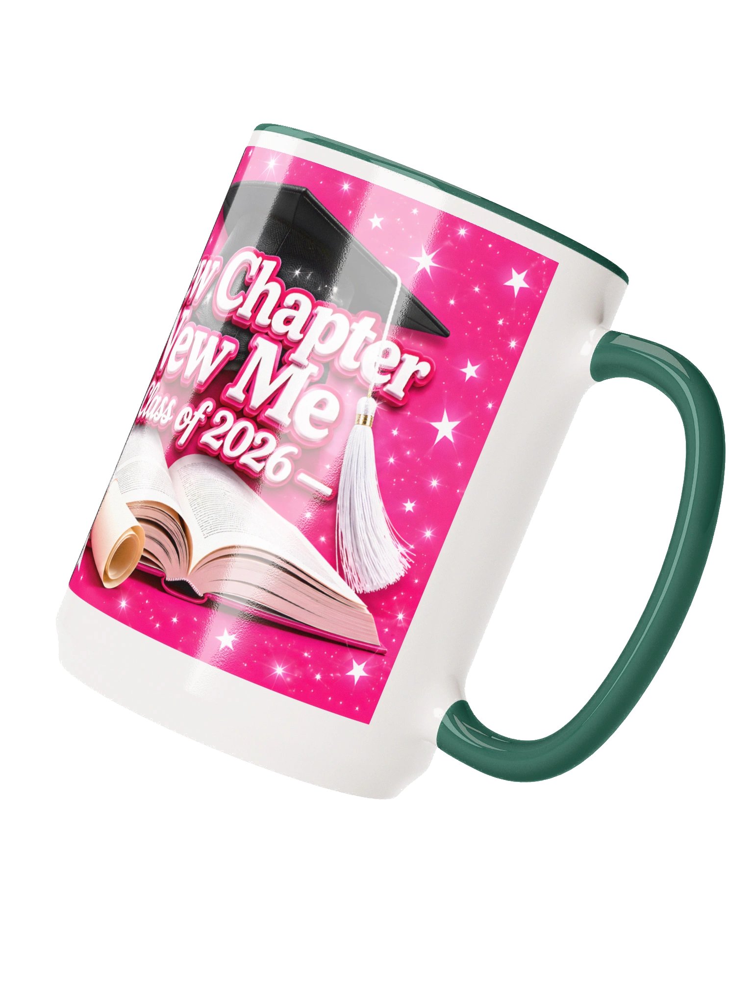 "New Chapter New Me" Graduation Mug — Pink Wrap product image (3)