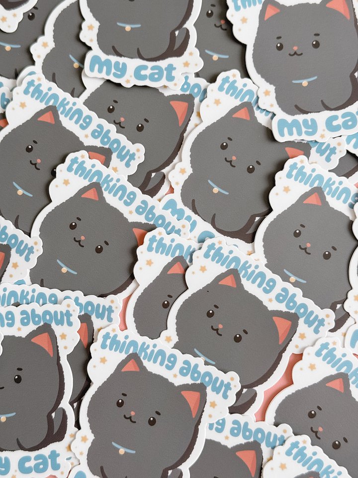 'Thinking About My Cat' Sticker product image (2)
