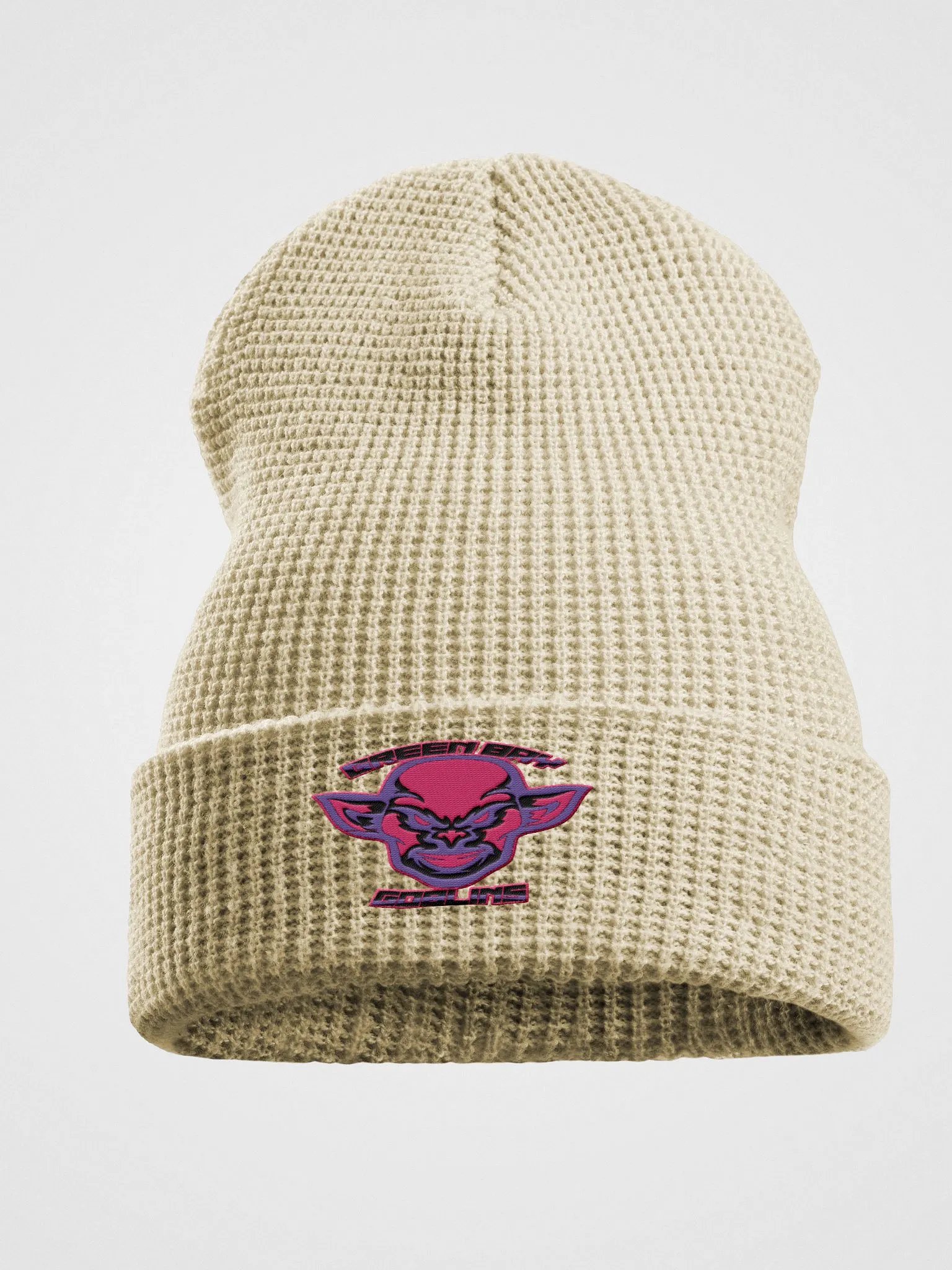 Green Bay Goblins Logo WaffleKnit Beanie Hat product image (3)