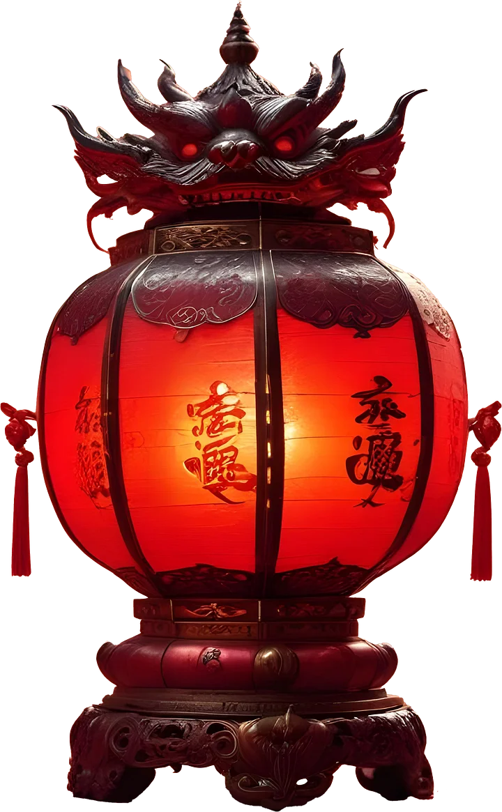Chinese Lantern – Majestic Red Dragon Design for Lantern Festival PNG product image (1)