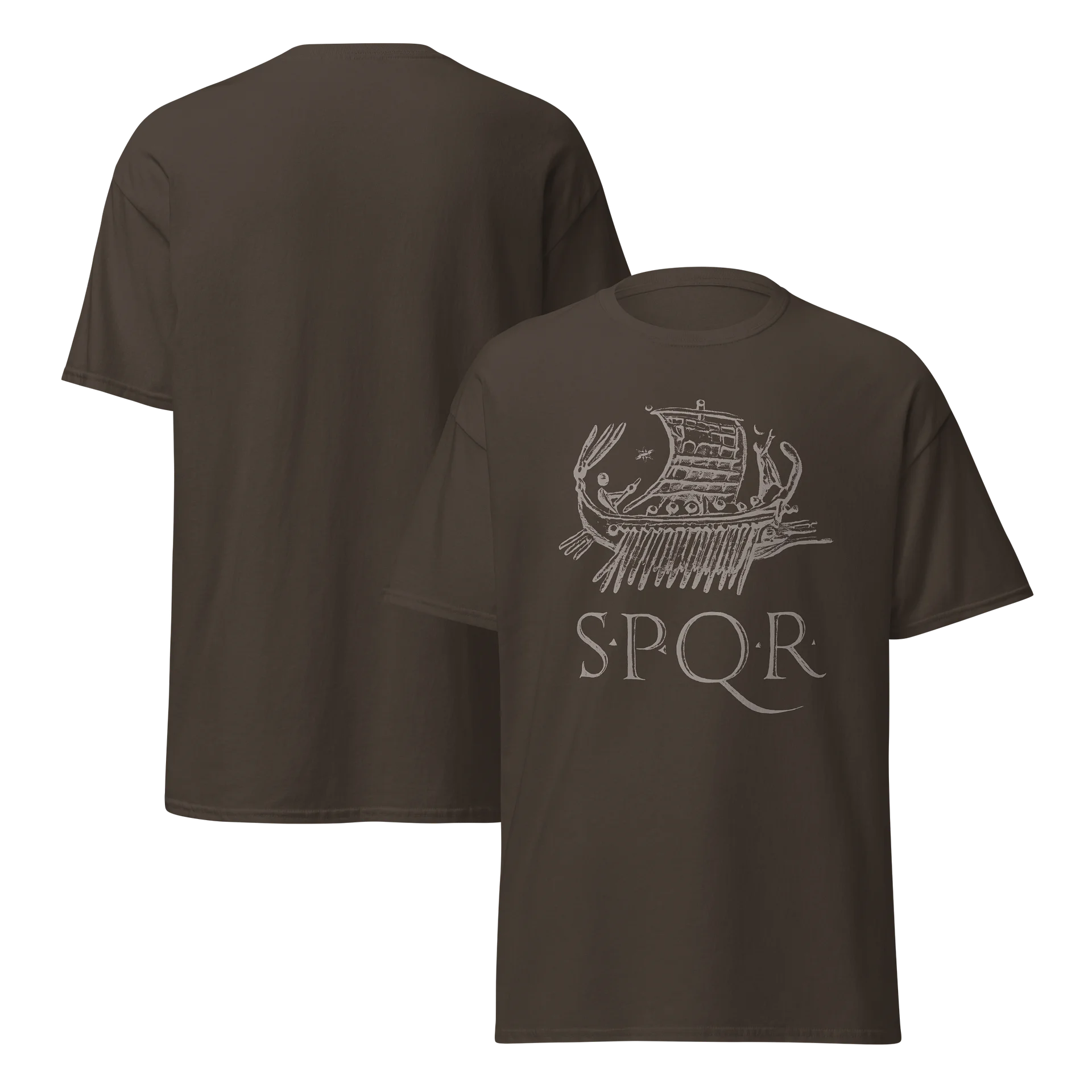 SPQR Galley Roman Art from 43 BC, Dark Chocolate T-Shirt product image (3)