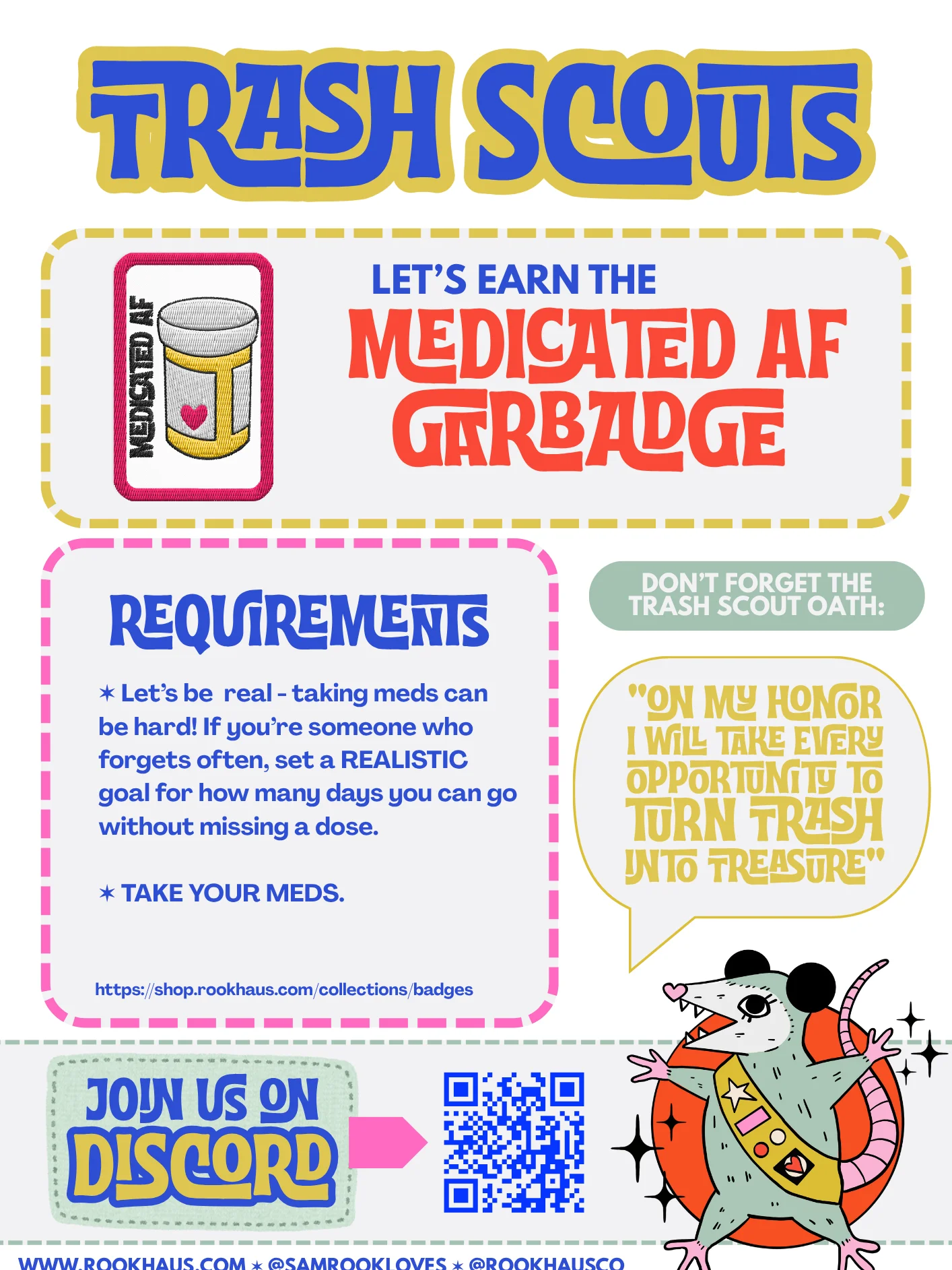 Trash Scouts GARBADGE: Medicated AF - Embroidered Badge product image (2)