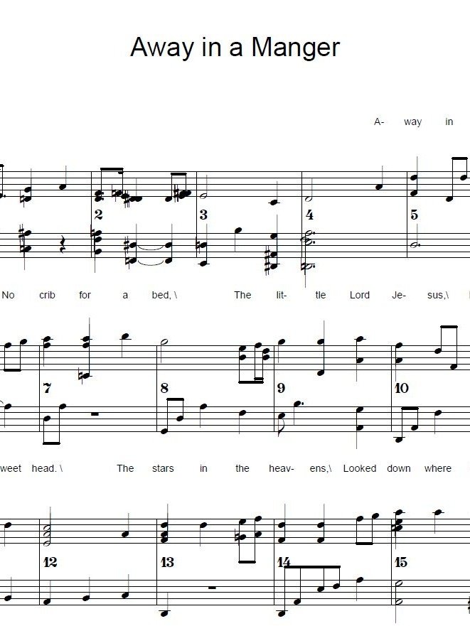 Away in a Manger - Christmas - Piano sheet music product image (1)