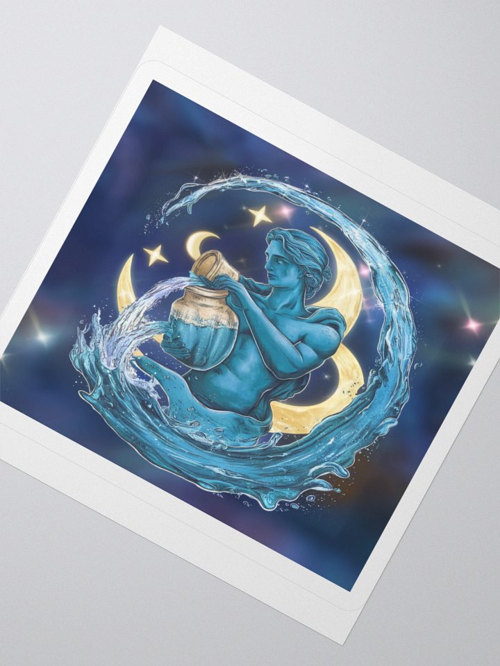 Aquarius Celestial Water-Bearer Vinyl Sticker - Exclusive Zodiac Art product image (5)
