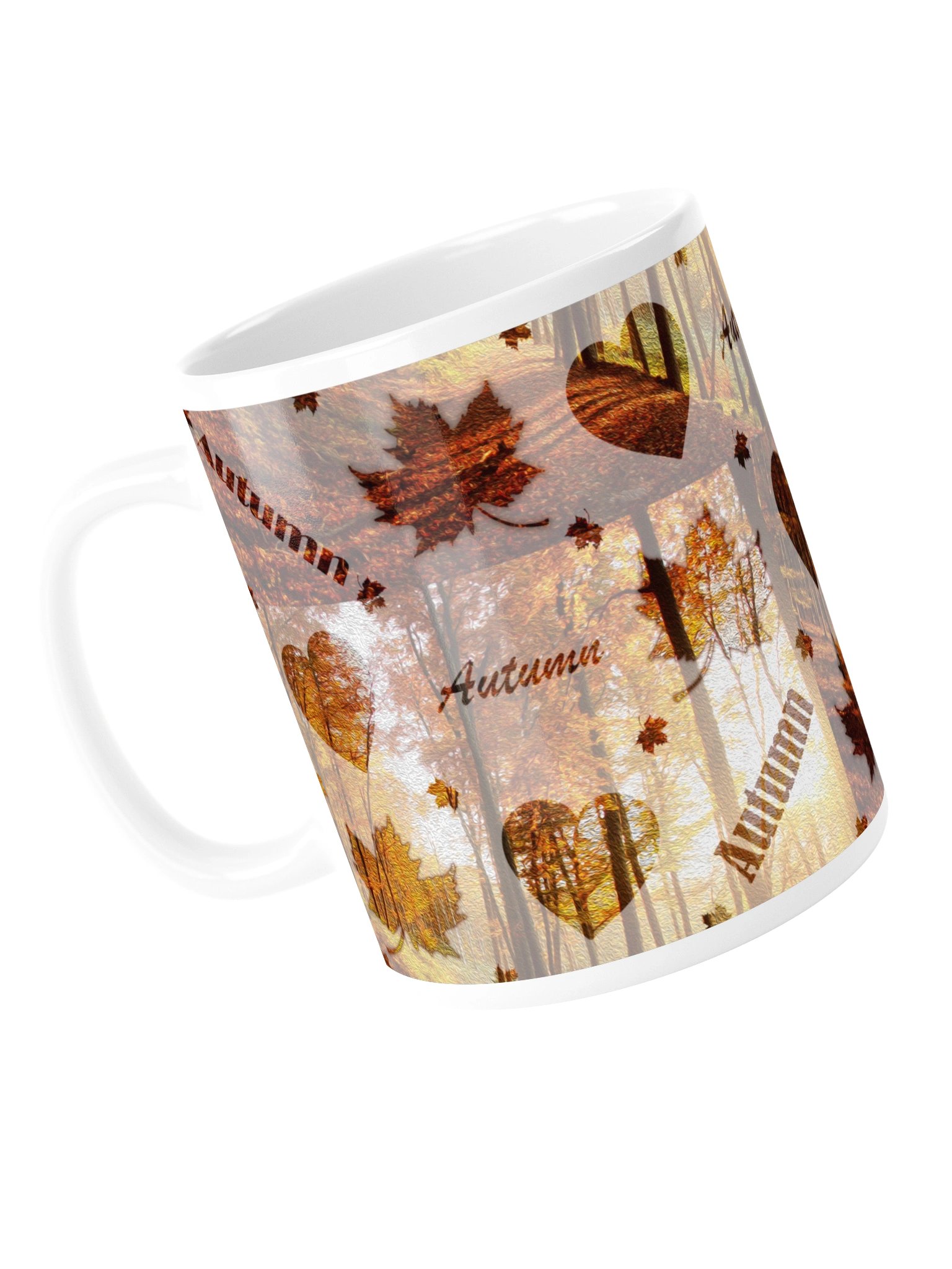 Mug for Autumn Lovers – Fall Leaves & Hearts product image (5)